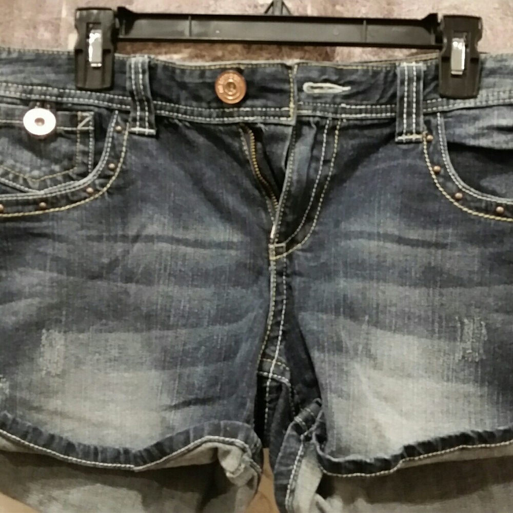 Dark wash shorts